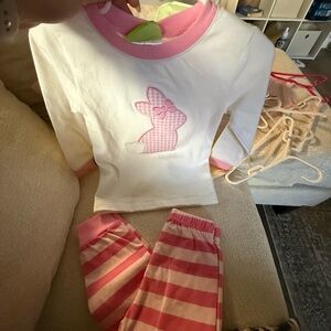 Pink and White Bunny Kids Pajamas